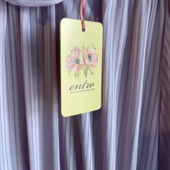 ENTRO Knee-Length Mock Neck Lavender Dress - Large - NWT - Picture 9 of 11